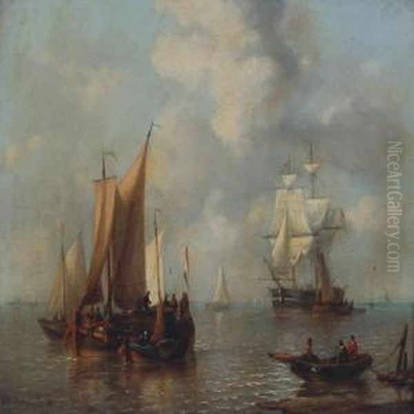 Seascape With Boats Off The Dutch Coast - view 1