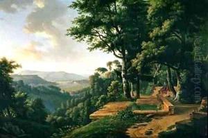 Jean Jacques Rousseau 1712-78 meditating in the the park at La Rochecordon near Lyon in 1770 by Alexandre-Hyacinthe Dunouy