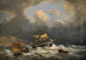 Stormigt Hav Med Segelbatar