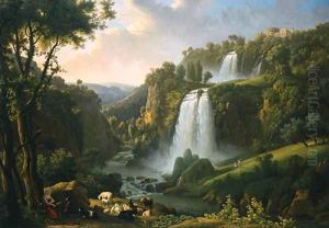 Landscape with waterfall