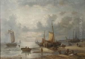 Unloading The Catch by George Willem Opdenhoff