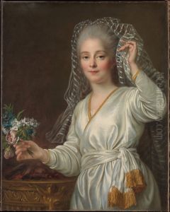 Portrait of a Young Woman as a Vestal Virgin by Francois-Hubert Drouais