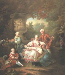 Marquis de Souches and His Family by Francois-Hubert Drouais