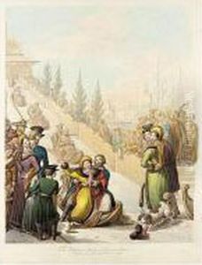 Tobogganing Down The Ice Mountain by George Emmanuel Opitz