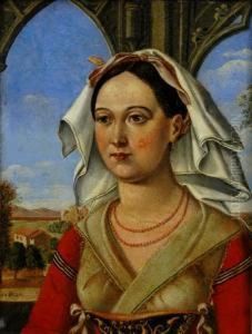 Bildnis Der Vittoria Caldoni Von Albano by Moritz Daniel Oppenheim