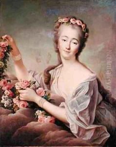Portrait of the Countess du Barry 1743-93 as Flora by Francois-Hubert Drouais