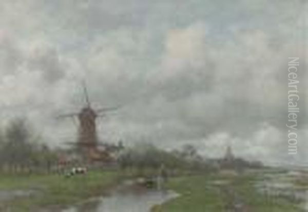 A Polder Landscape, A Village In The Distance - view 1