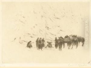 Patrouille Am Besbid Pass by Ernst Oppler