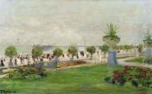 Seeterrasse Im Sommer. 1913. by Ernst Oppler