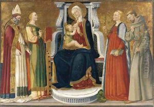 Madonna and Child Enthroned with Saints by Bicci Di Neri