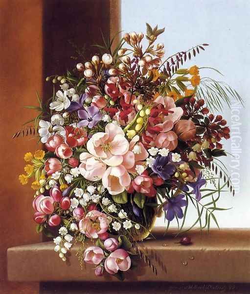 Flowers in a Glass Bowl - view 1
