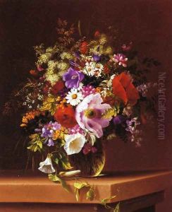 Wildflowers in a Glass Vase by Adelheid Dietrich