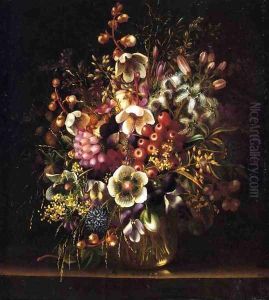 Still Life with Flowers in a Vase by Adelheid Dietrich