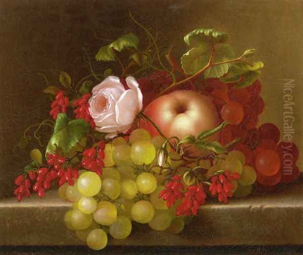 Still Life with Peach, Grapes and Rosehips - view 1