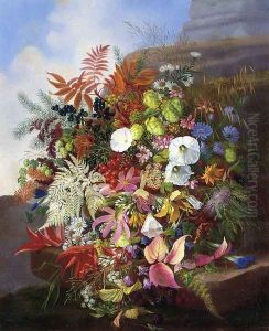 Autumn Still Life with Blackberries by Adelheid Dietrich