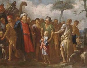 Joseph with the coat of many colors by Pietro Dandini