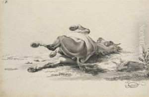 Stallion Rolling; Facing Away by Alexander Ossipovitch Orlovsky
