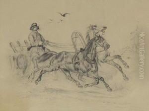 Russischer Bauer Mit Pferdefuhrwerk by Alexander Ossipovitch Orlovsky