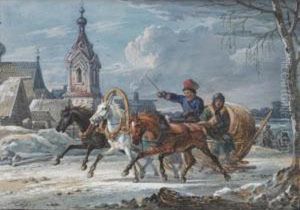 A Russian Troika by Alexander Ossipovitch Orlovsky