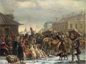 The Hay Market, St. Petersburg, C.1820 by Alexander Ossipovitch Orlovsky