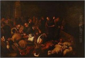 Expulsion De Los Mercaderes Del Templo by Pedro De Orrente