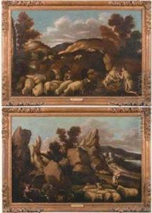 Le Sacrifice D'isaac-le Combat De Jacob Et L'ange by Pedro De Orrente