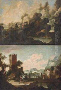 A Rocky River Landscape With Balaam And The Angel by Pedro De Orrente