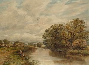 Figures Fishing By A River Figures Fishing By A River