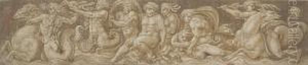 Baccus And Sea Gods: Design For A Frieze - view 1