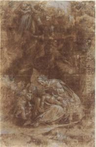 The Madonna And Child With The Infant Baptist In A Landscape The Madonna And Child With The Infant Baptist In A Landscape