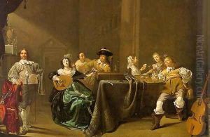 Card Players and Merrymakers 1640 by Jacob Duck