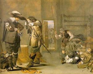 Soldiers Arming Themselves 1630s by Jacob Duck
