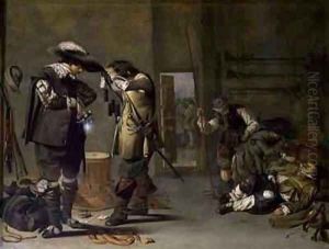 Soldiers arming themselves by Jacob Duck