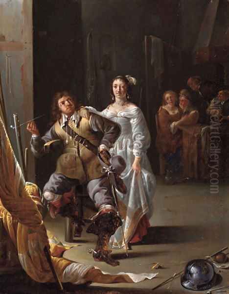 A Kortegaardje a woman flirting with an ensign in an inn - view 1