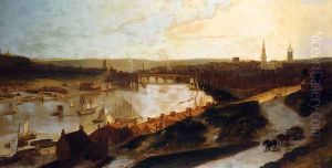 View Of Newcastle On The River Tyne From St Ann's by William Daniell RA