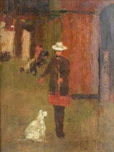 Lady Walking A Dog