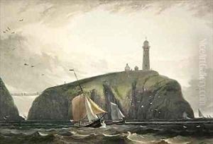 Lighthouse on the South Stack Holyhead by William Daniell RA
