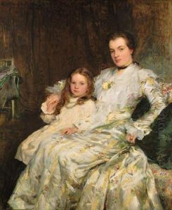 Portrait Of Mrs Chadwyck-healey And Her Daughter by Walter Frederick Osborne