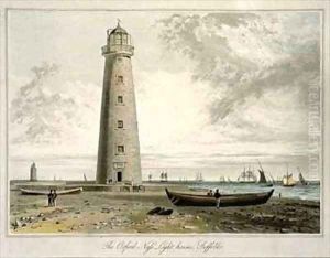 The Orford Nefs Lighthouses Suffolk by William Daniell RA