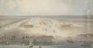 The New Docks Isle of Dogs by William Daniell RA