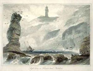 Lighthouse on Flamborough Head by William Daniell RA