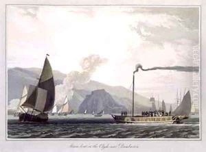 Steam boat on the Clyde near Dumbarton