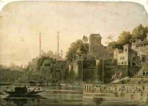Bathing Scene at the Ghat on the Ganges