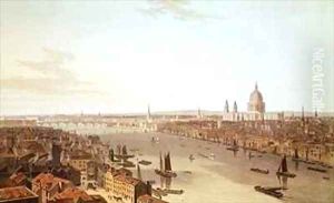 St Pauls Cathedral and the City by William Daniell RA