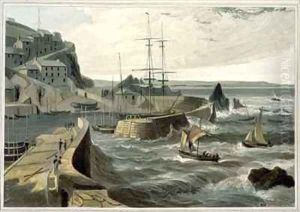 Mivagissey Cornwall by William Daniell RA