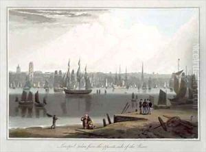 Liverpool taken from the opposite side of the river by William Daniell RA