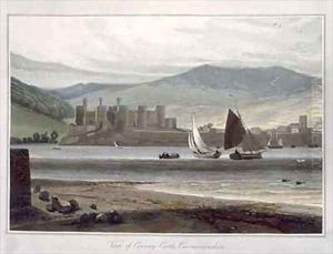 View of Conway Castle Caernarvonshire by William Daniell RA