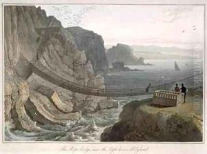 The Rope Bridge near the Lighthouse Holyhead by William Daniell RA