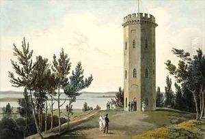 Nelsons Tower Forres by William Daniell RA