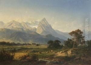 Blick Auf Partenkirchen Mit
 Zugspitze.